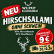 Hirschsalami ohne Schweinefleisch (80% Hirsch, 20% Rind)