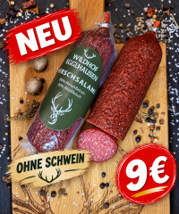 Hirschsalami ohne Schweinefleisch (80% Hirsch, 20% Rind)